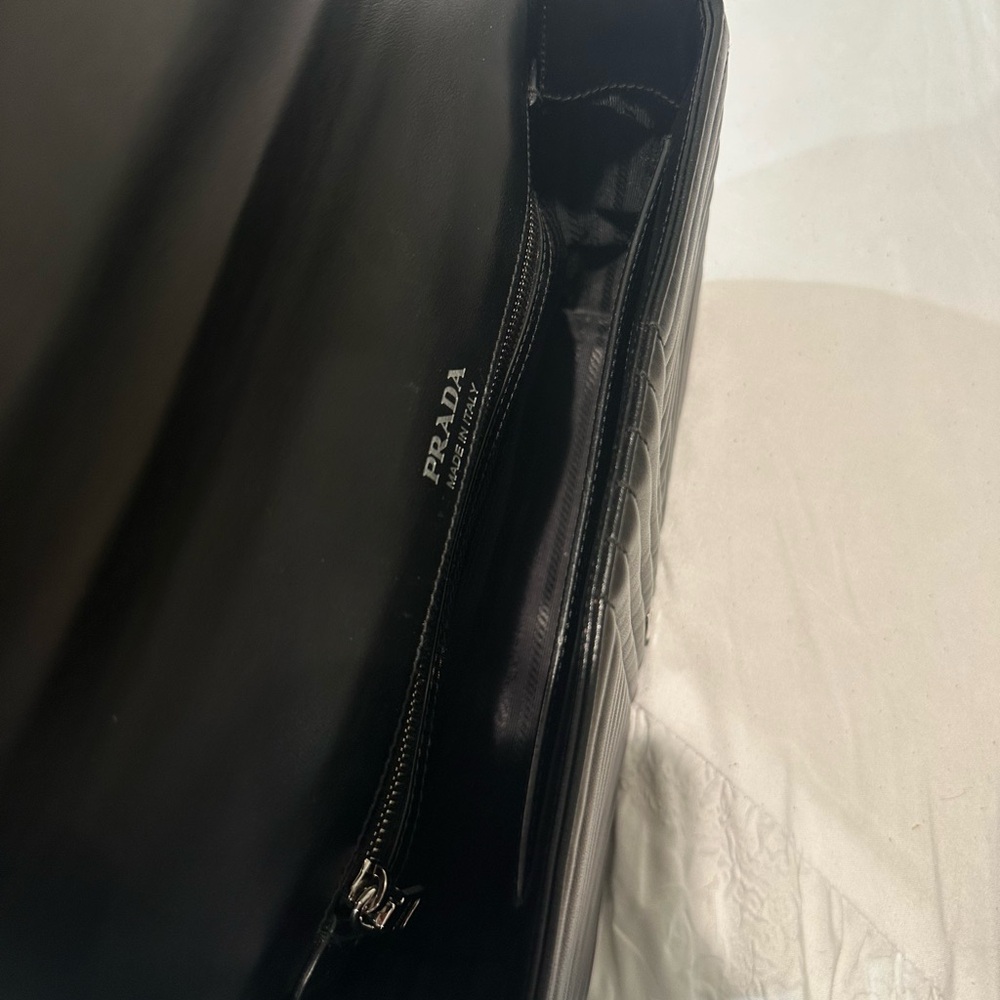 Prada Pattina Black Soft Calf Impun Handbag. - Picture 4 of 9